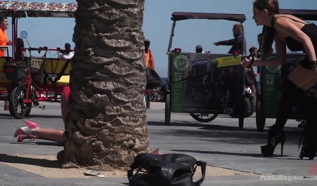 High girlfriend humiliates obedient slut