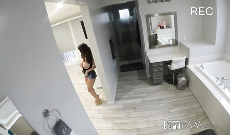 Busty stepmom caught stepson masturbating