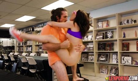 Young student seduced for sex guy in the library