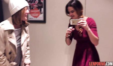 Horny girl masturbating pussy in public places