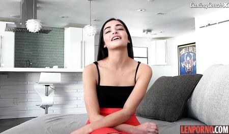 Young bitch on porn casting received a portion of sperm