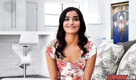 Young bitch banging in the pussy on a casting and gets cum in vagina