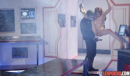 Redhead slut jerks off a cock with Boobs and inserts his anal fuck