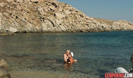 The bald sailor rigidly Fucks the blonde in nature unusual positions