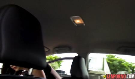 The brunette made a Blowjob to a guy in a car and fucked his snatch in a hotel