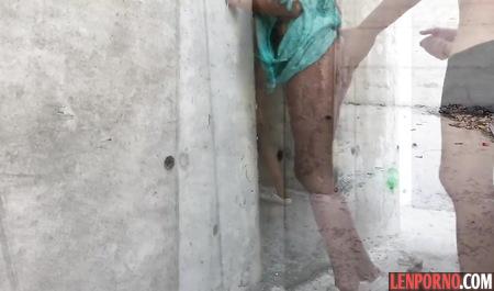 Horny man roughly fuck cancer stranger on the street