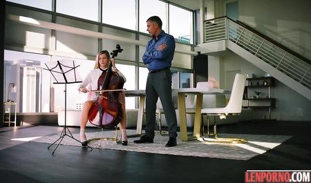 Young blonde is cello sex