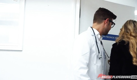 Two doctors try double penetration in group sex with ex-patient