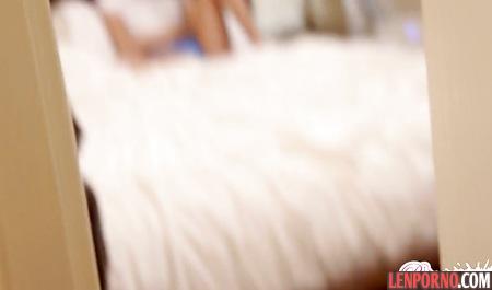 Skinny blonde loves hot fuck in the pose of a rider in the first person