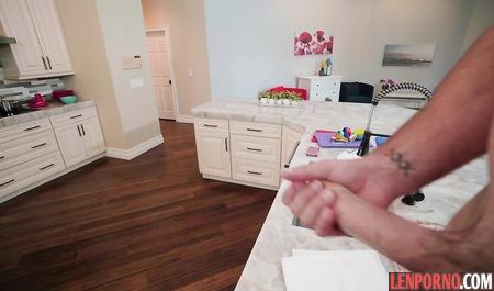 Skinny latina takes a shower and Fucks with bald man right in the shower