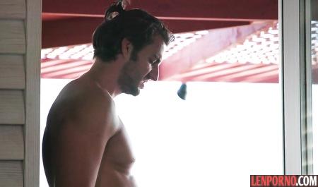 Mulatto with long curly hair flowing from sex with the Russian guy