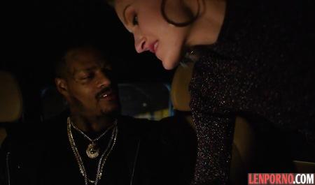 White babe with bouncy butt flows from passionate sex with a black man