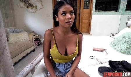 Mulatto with big Tits sucks and Fucks with her friend