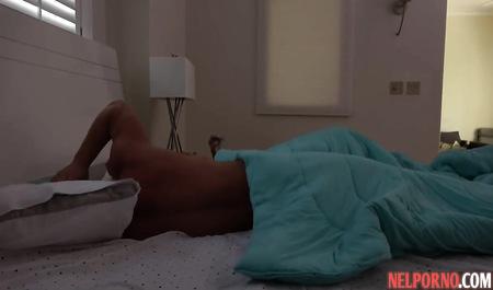 Woman with big milkings enjoys morning sex