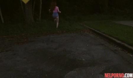 As a result of the truck the guy threw the redheaded girl to fuck without condom