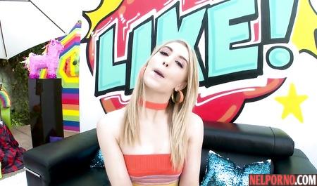 Blonde in a short dress persuaded the guy to fuck her anal on the street