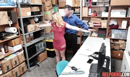 For stealing blonde with an insatiable Fucks security guard in office