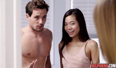 Tyler Nixon suggested a skinny Asian girl and Horny girlfriend jump on cock