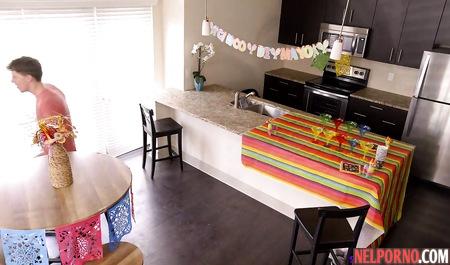 Young students on vacation to have a group Orgy Threesome on the couch