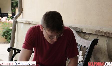 Kenzi Taylor shows big Tits student Rion king and Fucks his hairy pussy