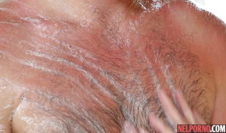 Mom did massage stepson in the bathroom and gave to fuck hairy pussy