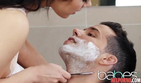 Brunette with big ass loves foreplay and hot anal sex with her lover