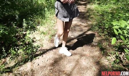 Russian beauty with boyfriend went on nature, and took it Blowjob on camera