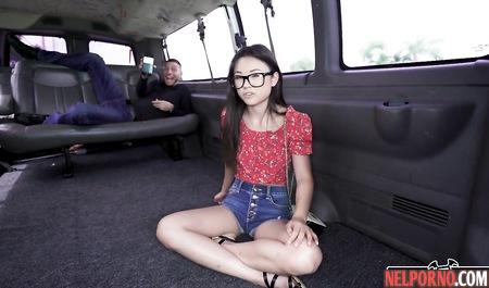 Asian agreed to pickup and hot sex in the car on camera