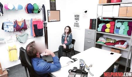 For stealing beauty in the office opened her mouth and sucks dick guard