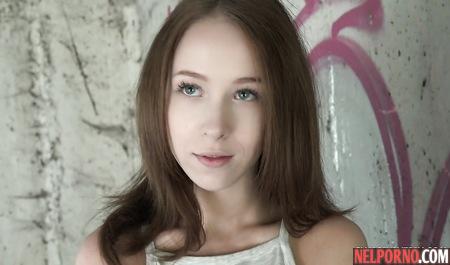 Russian young girl in a public place to have sex with a guy