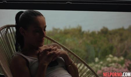 Slender girl in nature beautiful engaged in sex with a Negro