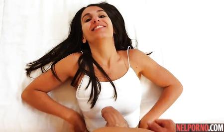 Brunette agreed to homemade porn in the first person with a big dick