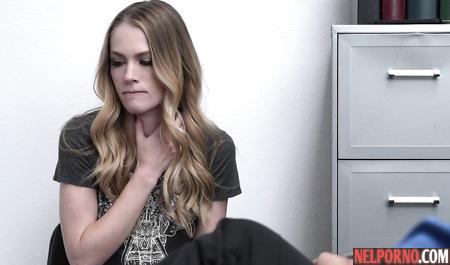 Blonde paying the price for stealing the office of her tight wet pussy