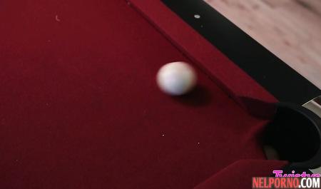 Two hot lesbians fuck after billiard to each other