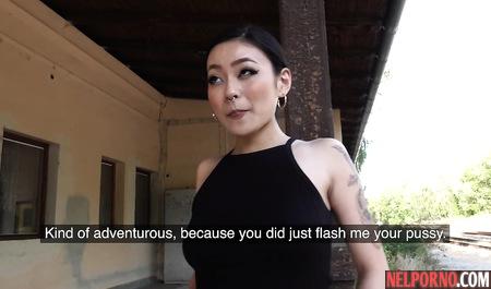 Pickup the guy with the Asian ended with a deep Blowjob and sex on camera