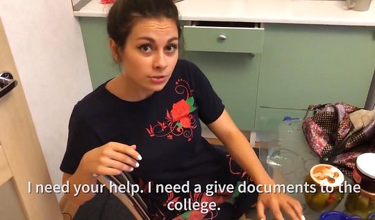 A girl from Russia and her boyfriend took a webcam homema...