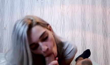 Russian girl with tattoos jumps on dick with his tight ass