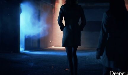 A man takes part in a lesbian group sex and fucking pussy in stockings