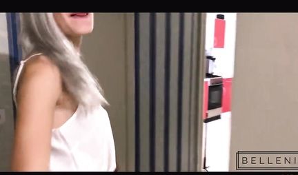 Young blonde is not against shooting homemade porn in the kitchen