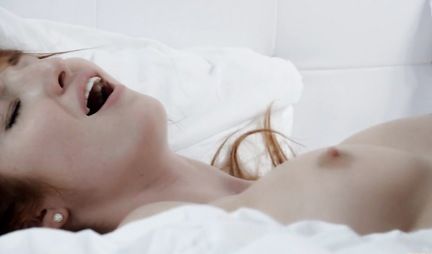 Delicate red-haired friend took off pants and seducing her friend for sex