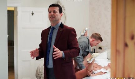 Blonde with big Tits cheating on her husband with a young lover