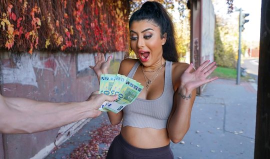 Brunette after truck agreed to sex on the street in first...