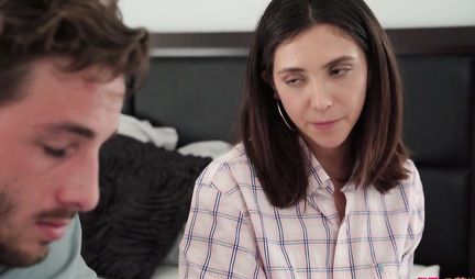 The guy in the bedroom gets from the young sisters group sex