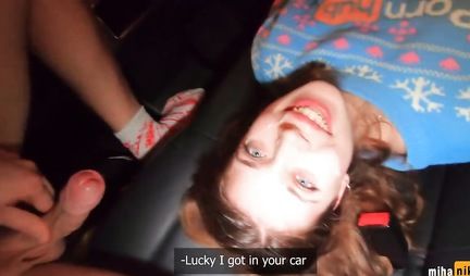 A young girl in the car is not against a hot homemade porn