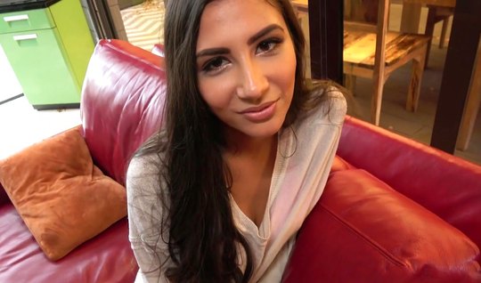 Brunette spread her legs for shooting home sex in the fir...