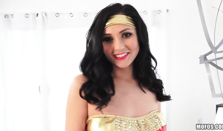 Friend hard bangs a beautiful brunette