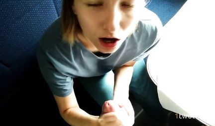 Russian student makes Royal Blowjob with swallow eggs for a drink of sperm