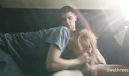 Russian student makes Royal Blowjob with swallow eggs for a drink of sperm