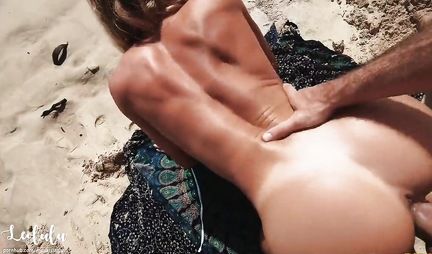 Man in nature poses a cancer girl with big ass has a huge cock