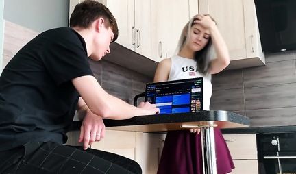 Russian girl cheats on her friend with his classmate in the pose of cancer